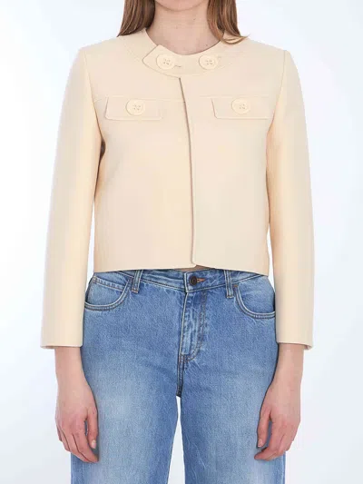 Celine Women Cropped Jacket In Neutral