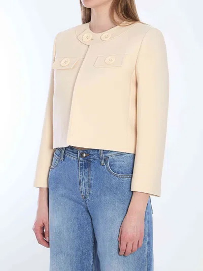 Celine Women Cropped Jacket In Neutral