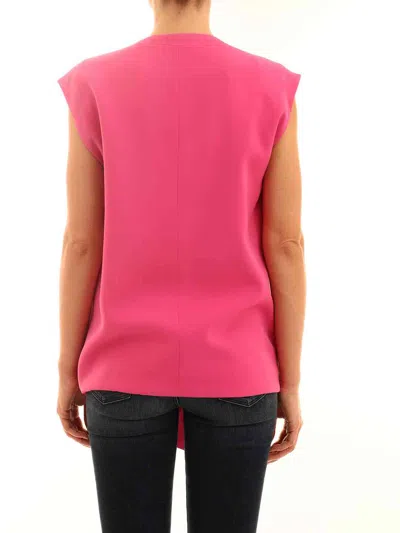 Celine Women Fuchsia Silk Top In Pink