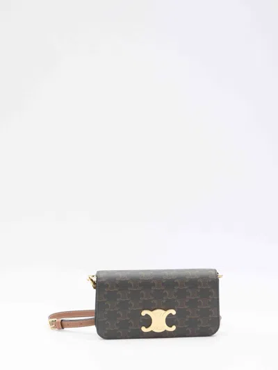 Celine Women Pouch In Triomphe Canvas