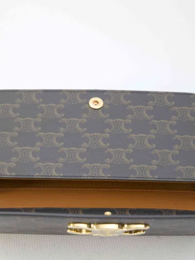 Celine Women Pouch In Triomphe Canvas