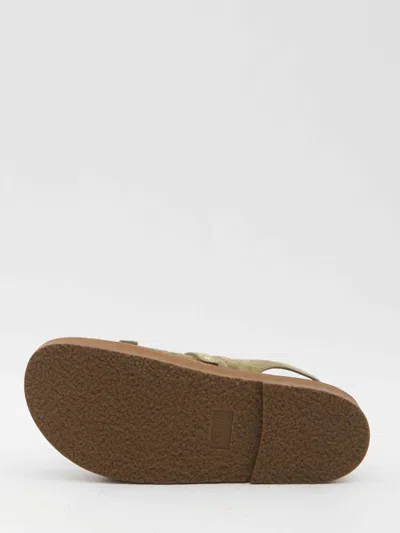 Celine Women Tippi Triomphe Sandals In Green