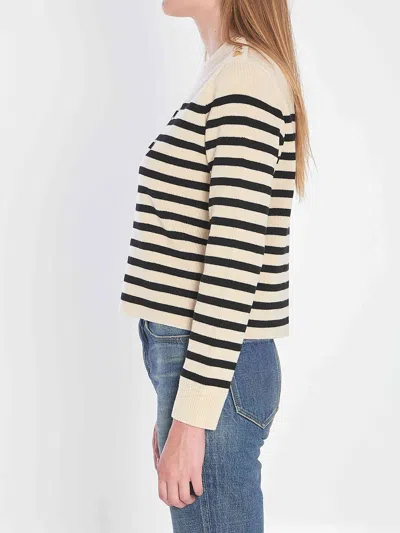 Celine Women Triomphe Cashmere And Wool Sweater In Neutral