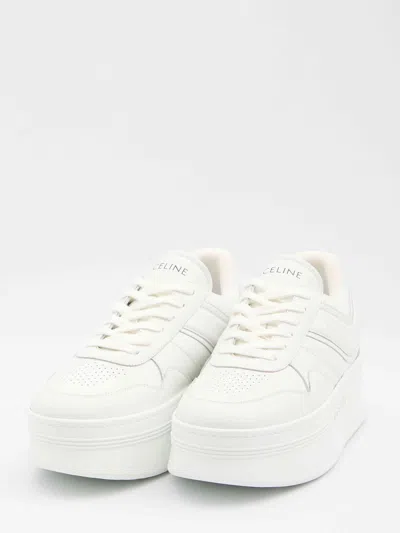 Celine Women Block Sneakers Low-top Leather Sneakers In White