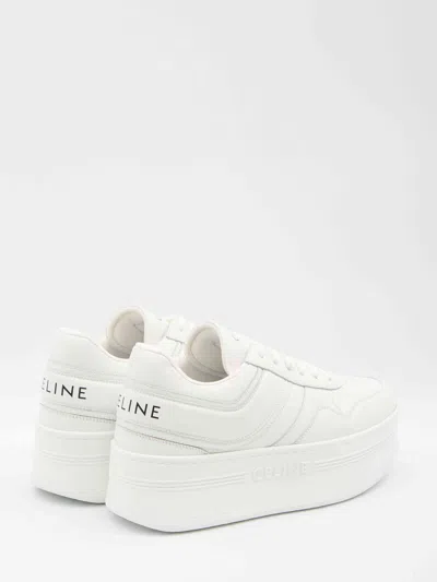 Celine Women Block Sneakers Low-top Leather Sneakers In White