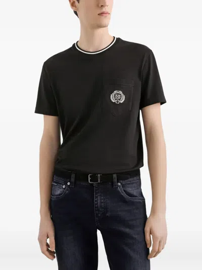 Dolce & Gabbana Pocket T-shirt In Black