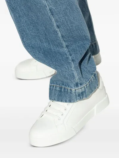 Dolce & Gabbana Women Leather Sneakers In White