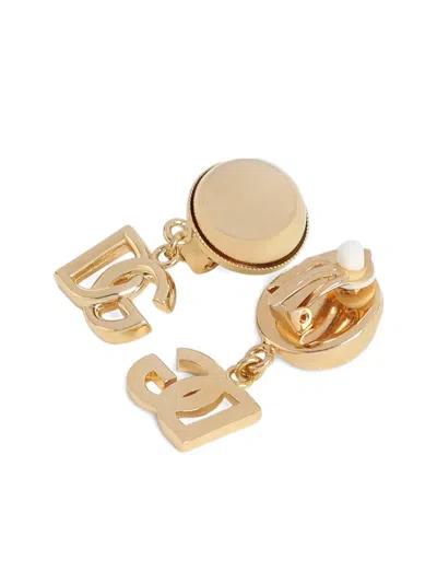 Dolce & Gabbana Dg Clips Brass Half-moon Stud Earrings In Gold
