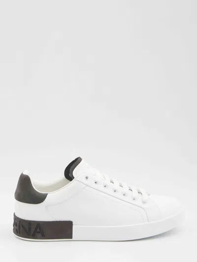 Dolce & Gabbana Sneakers From The Portofino Line In Calfskin In White