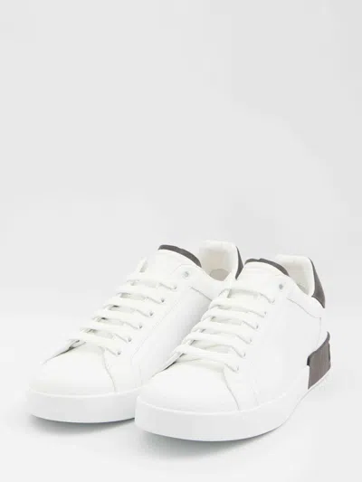 Dolce & Gabbana Sneakers From The Portofino Line In Calfskin In White