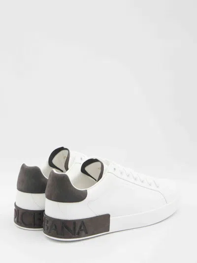 Dolce & Gabbana Sneakers From The Portofino Line In Calfskin In White
