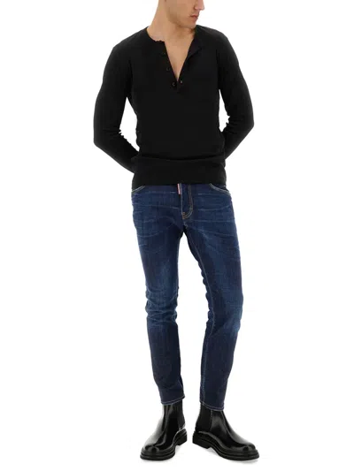 Dsquared2 Man Jeans Blue Size 30 Cotton, Elastane In Burgundy