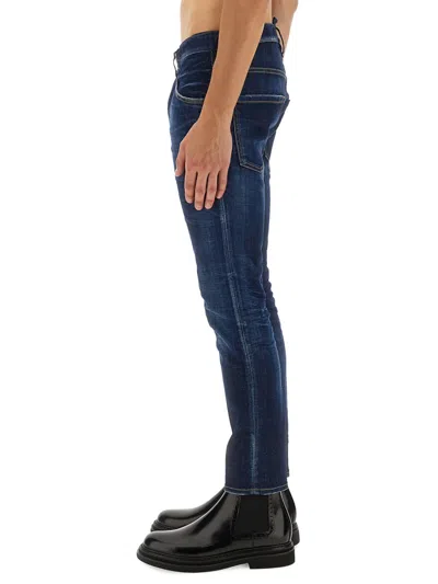 Dsquared2 Man Jeans Blue Size 30 Cotton, Elastane In Burgundy