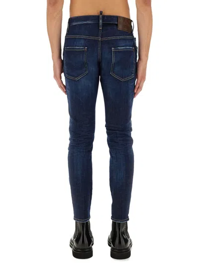 Dsquared2 Man Jeans Blue Size 30 Cotton, Elastane In Burgundy