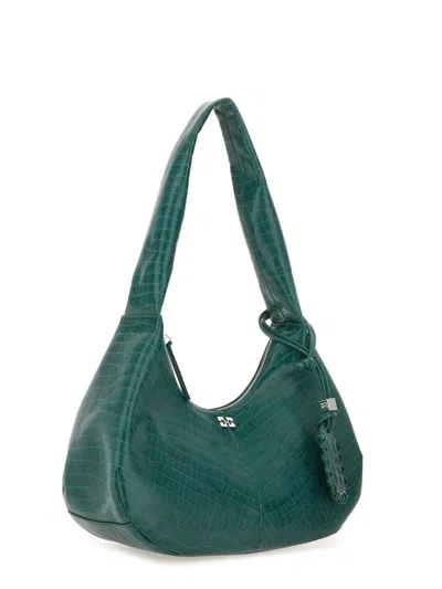 Ganni Medium Croco Hobo Bag