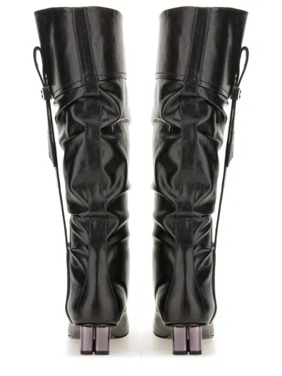 Ganni Black Polyurethane Boots In Black
