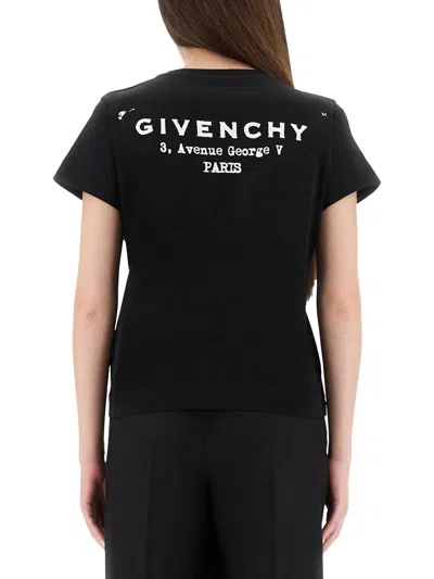 Givenchy Black Cotton Jersey Crewneck T-shirt In Black