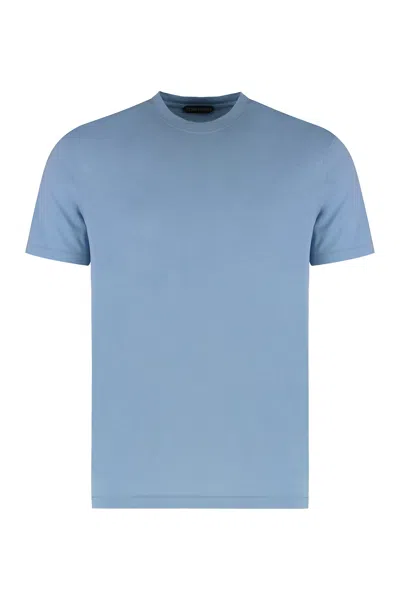Tom Ford Cotton Blend T-shirt In Blue