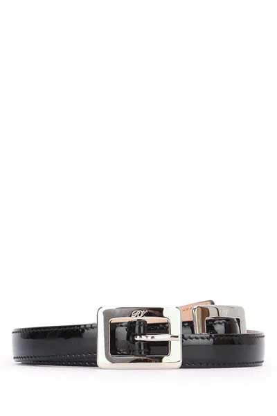 Roger Vivier Belle Vivier Double Buck. Belt P.15 In Black