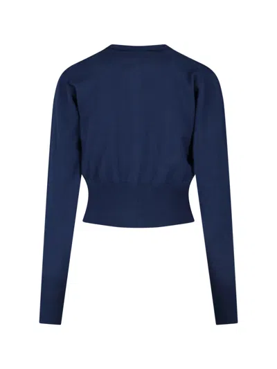 Vivienne Westwood Ribbed Crewneck Knitwear With Cuffs And Hem In Blue