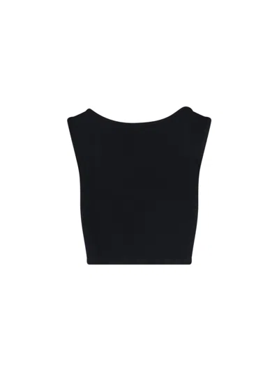Vivienne Westwood Black Top With Embroidered Logo In Black