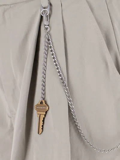 Alexander Wang Pleated Chain-embellished Shorts In Neutral