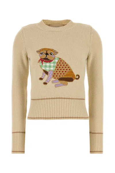 Valentino Garavani Le Chien De La Maison Embroidered Virgin Wool Sweater