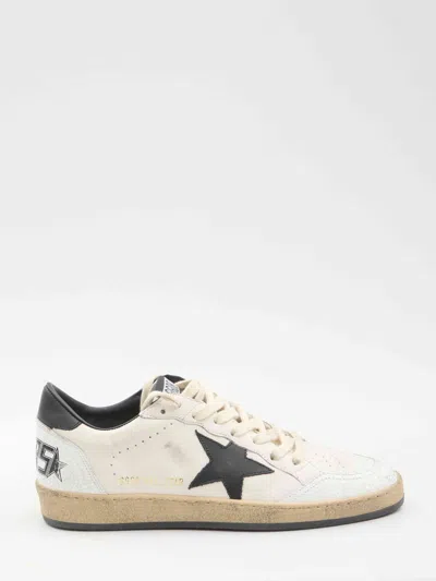 Golden Goose Round Toe Sneakers With Signature Star Patch And Suede Accents In White