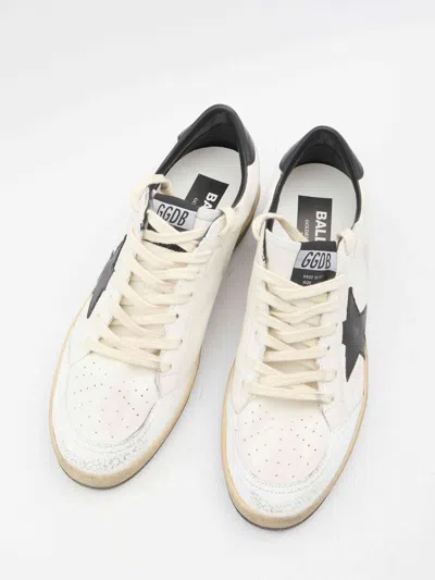 Golden Goose Round Toe Sneakers With Signature Star Patch And Suede Accents In White