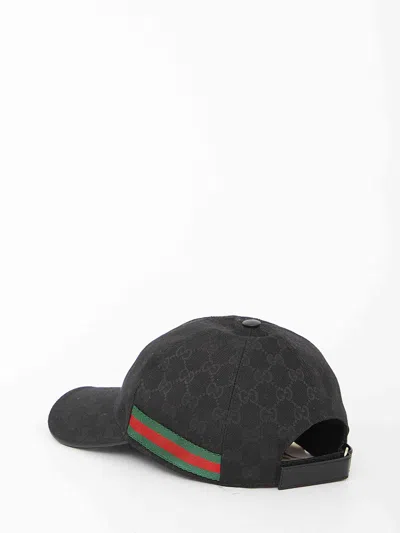 Gucci Cotton Blend Gg Hat With Web Ribbon In Black