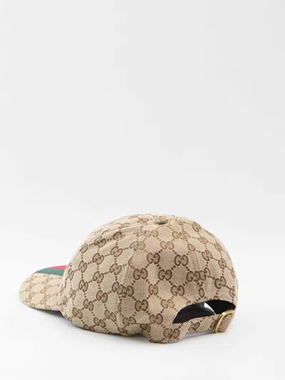 Gucci Men Baseball Cap With Web Pattern
