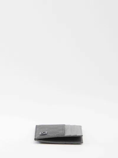 Gucci Leather-trimmed Gg Canvas Card Holder