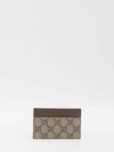 Gucci Men Bicolor Gg Card Holder In Brown