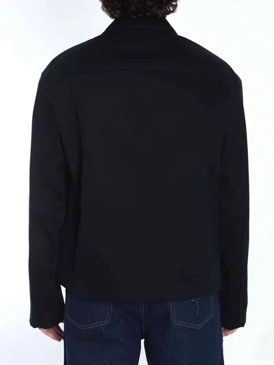 Gucci Signature Web Embossed Gabardine Jacket In Blue