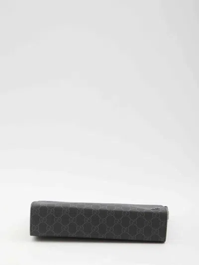 Gucci Men Gg Pouch With Grey Trim