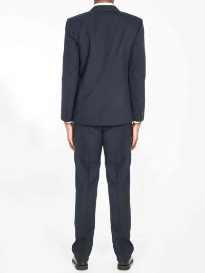 Gucci Men Gg Wool Jacquard Suit In Black