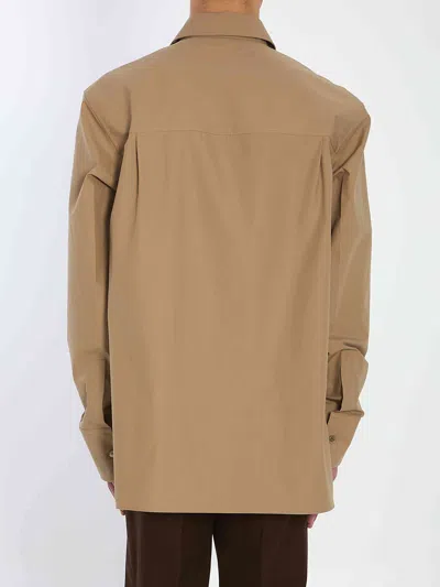 Gucci T-shirt With Embossed Logo In Brown