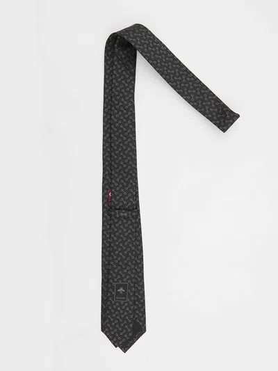 Gucci Men Black Horsebit Silk Jacquard Tie