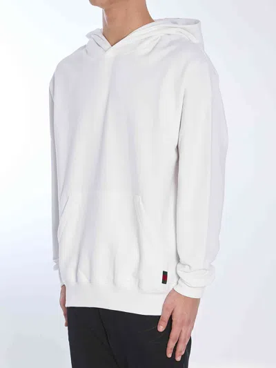 Gucci Signature Web Hooded Sweatshirt In White