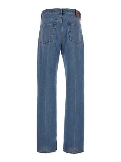 Gucci Women '90's' Light Blue Straight Jeans With Logo Patch In Denim Woman