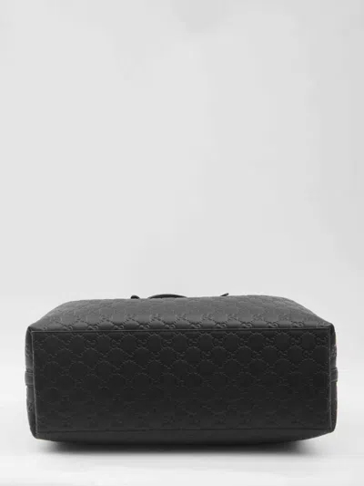 Gucci Women Gg Emblem Leather Shoulder Bag In Black