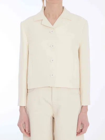 Gucci Gg Jacquard Cropped Jacket