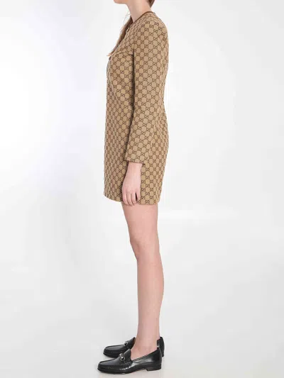 Gucci Women Gg Mini Dress With Horsebit