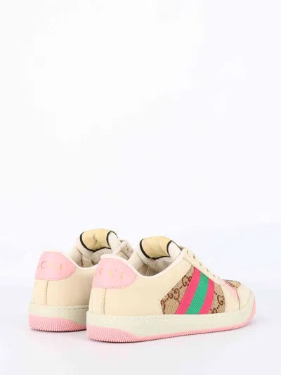 Gucci Women Screener Sneakers With Web Motif In Multi