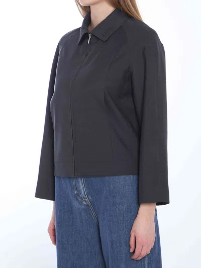 Gucci Wool Bomber Jacket With Elasticated Waist And Hem In Black