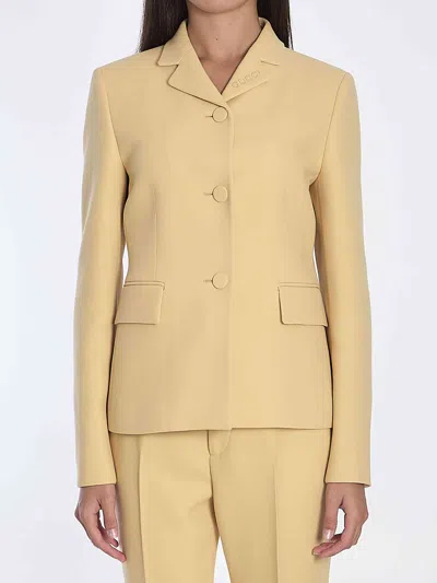 Gucci Wool Crêpe Jacket In Yellow