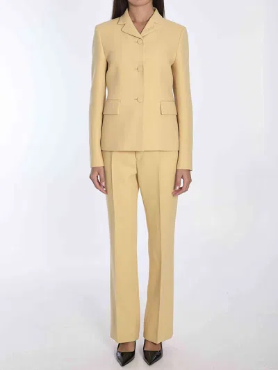 Gucci Wool Crêpe Jacket In Yellow