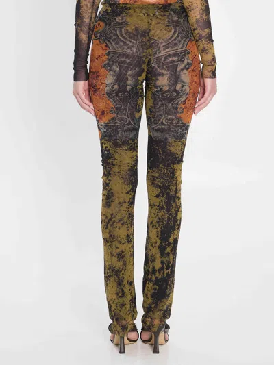 Jean Paul Gaultier Straight Flared Graphic Print Stretch Trousers