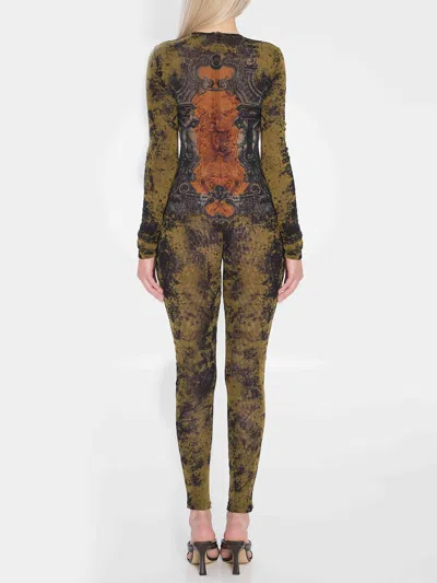 Jean Paul Gaultier Graphic Print Full-length Dress With Long Sleeves In Multi