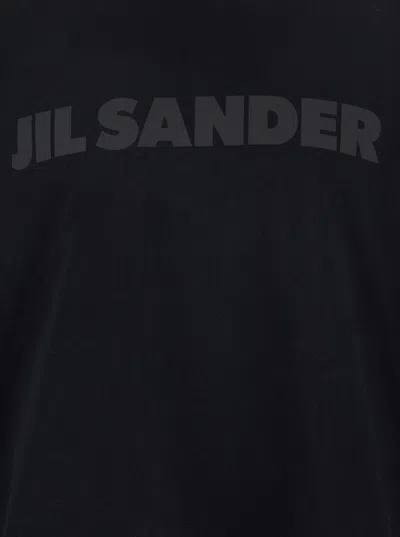 Jil Sander Cotton Jersey Logo T-shirt In Black
